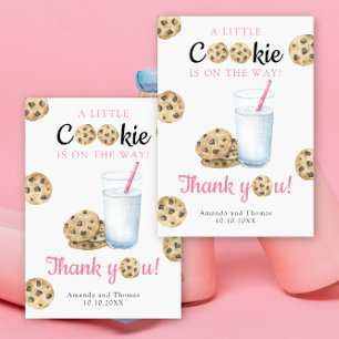 Milch & Cookies Baby-Dusche - Dankeschön Karte