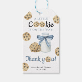 Milch & Cookies Baby-Dusche - Dankeschön Karte Geschenkanhänger
