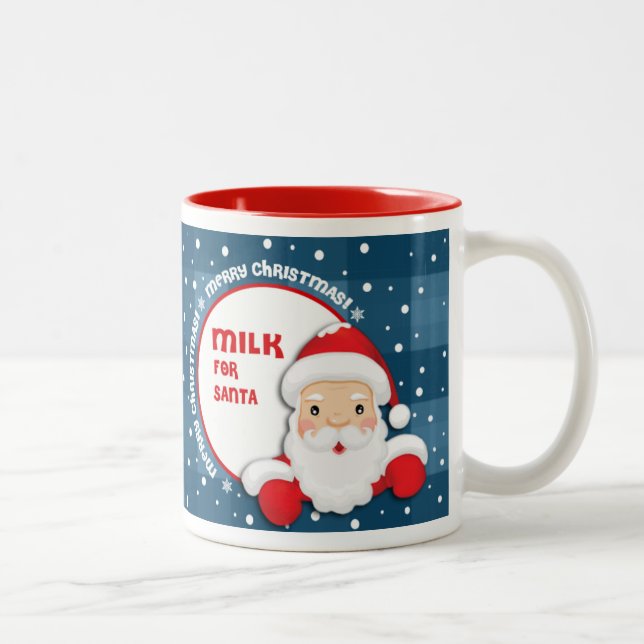 Milch für den Weihnachtsmann. Weihnachtsgeschenk Zweifarbige Tasse (Rechts)