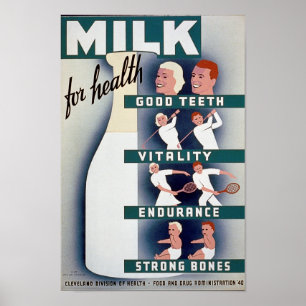Milch - für Gesundheit, gute Zähne, Vitalität, Aus Poster