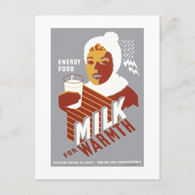Milch für Wärme Postkarte (Vorderseite)