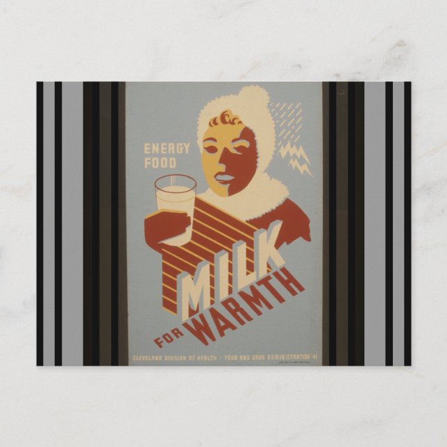 Milch für Wärme Postkarte (Vorderseite)