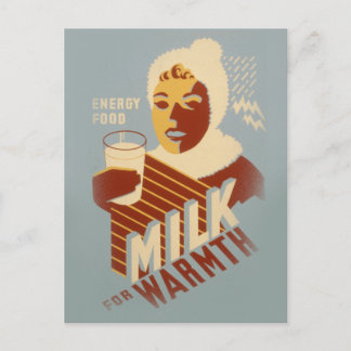 Milch für Wärme Postkarte