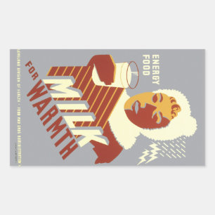 Milch für Wärme Rechteckiger Aufkleber