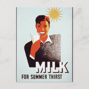 Milch - gegen den Sommerdurst Postkarte