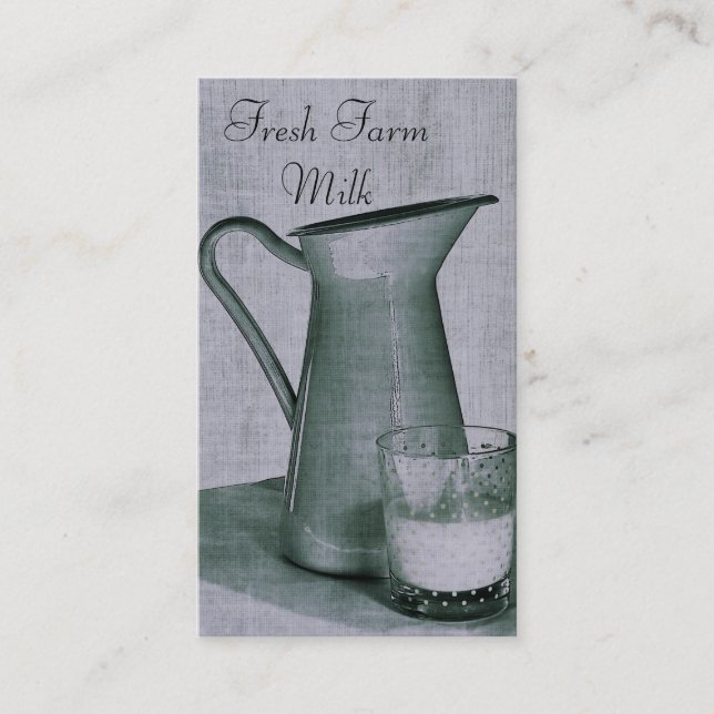 Milch-Geschäftskartenschablone des frischen Visitenkarte (Vorderseite)