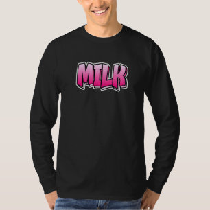 Milch Graffiti-Style-Design, das Milch sagt T-Shirt