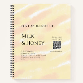 Milch Honigsoy-Kerzen-Geschäft hinzufügen q r Code Notizbuch