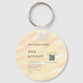 Milch Honigsoy-Kerzen-Geschäft hinzufügen q r Code Schlüsselanhänger