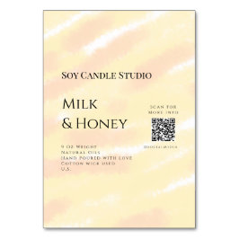 Milch Honigsoy-Kerzen-Geschäft hinzufügen q r Code Tischnummer