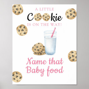 Milch & Kekse Baby Shower Name fürs Babyfood Poster