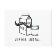 Milch & Mustache Funny Postcard