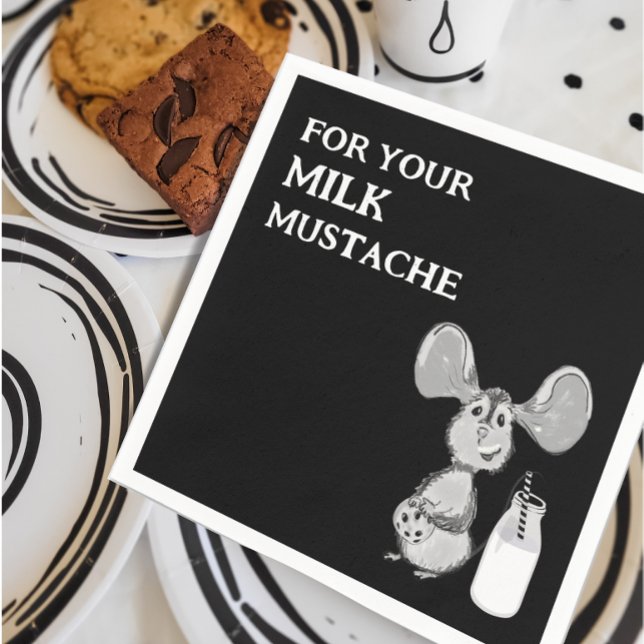 Milch-Schnurrbart-Maus Erster Geburtstag Serviette (Von Creator hochgeladen)