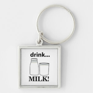 Milch Trinke Milch Schlüsselanhänger