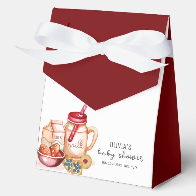 Milch und Cookie Gender Neutral Baby Dusche Geschenkschachtel (Vorderseite)