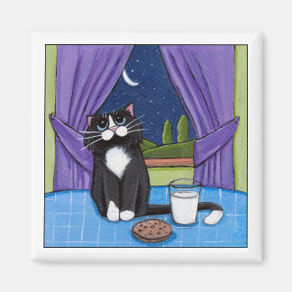 Milch und Cookie - Katzenmagnet Magnet
