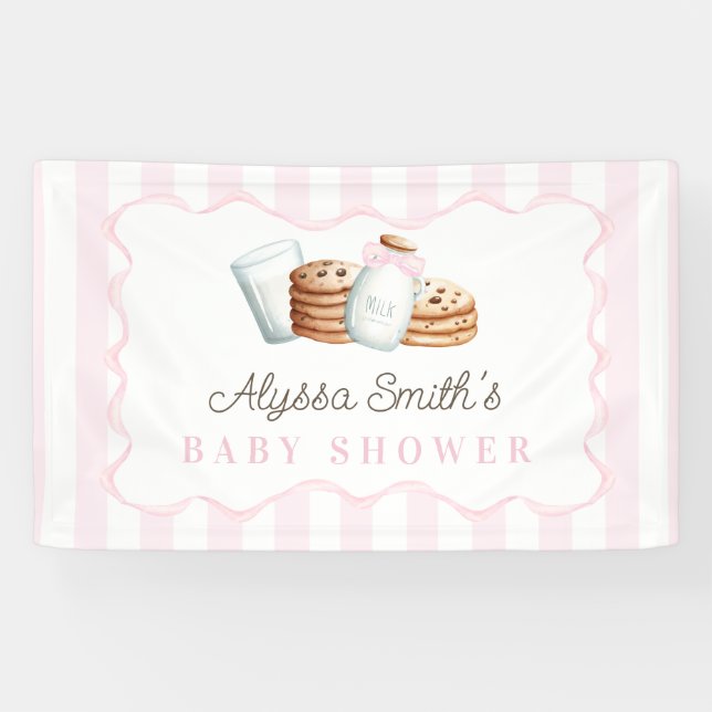 Milch und Cookies Baby Dusche Banner (Horizontal)