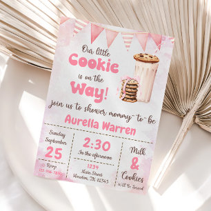 Milch und Cookies Baby Girl Shower Party Einladung