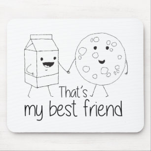 Milch und Cookies BESTE FREUNDIN Freundschaft Mousepad