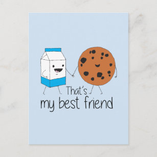 Milch und Cookies BESTE FREUNDIN Freundschaft Postkarte