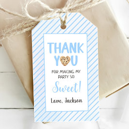 Milch und Cookies Blue 1. Geburtstag Party Geschenkanhänger