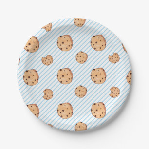 Milch und Cookies Blue Birthday Paper Plate Pappteller