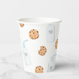 Milch und Cookies Blue Birthday Pappbecher