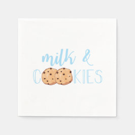 Milch und Cookies Blue Birthday Party Serviette