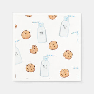 Milch und Cookies Blue Birthday Serviette