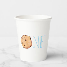 Milch und Cookies Blue First Birthday One Pappbecher