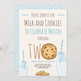 Milch und Cookies Boy Blue Einladung
