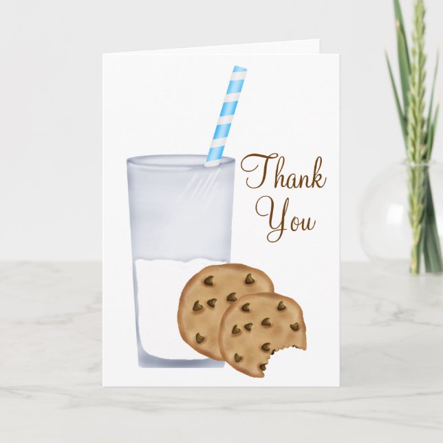 Milch und Cookies Dankeskarte (Vorderseite)