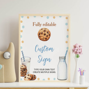Milch und Cookies Eigene Tafelsignatur Geburtstags Poster