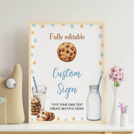 Milch und Cookies Eigene Tafelsignatur Geburtstags Poster