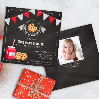 Milch und Cookies - Einladung zum Geburtstag - Vin