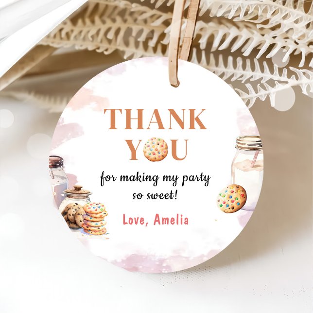 Milch und Cookies Erste Geburtstagsparty Geschenkanhänger (Von Creator hochgeladen)