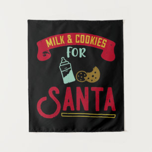 Milch und Cookies für Santa Wandteppich