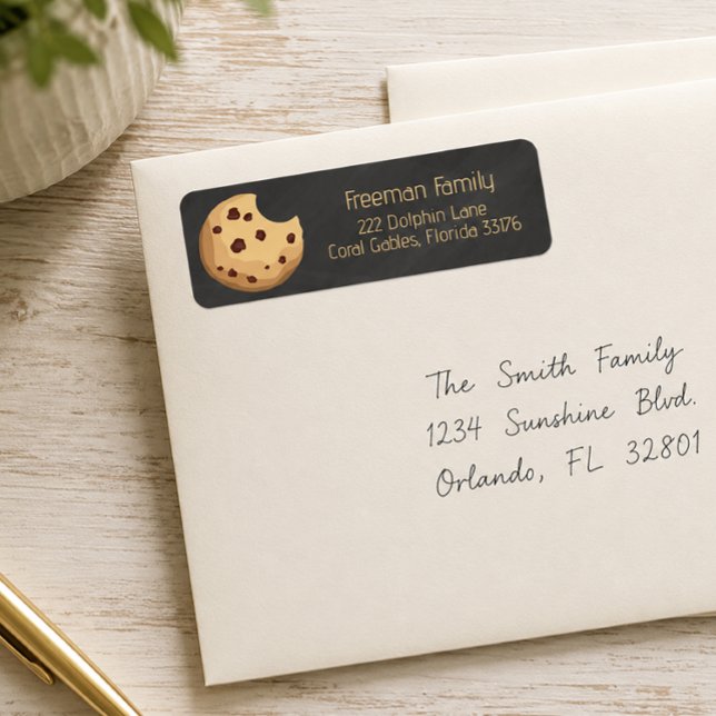 Milch und Cookies Geburtsdatum - Schokolade Chip C (Cookie Return Address Label)
