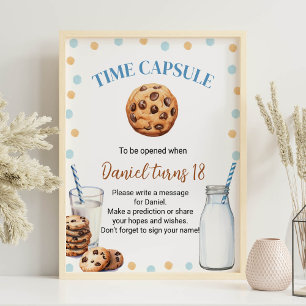 Milch und Cookies Geburtstagsfeige Kapselunterschr Poster