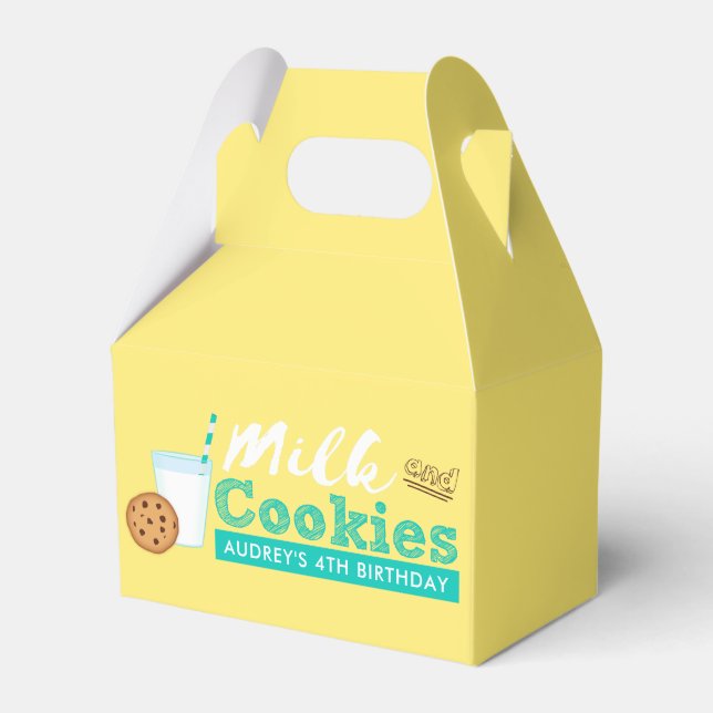 Milch und Cookies Geburtstagsparty Geschenkschachtel (Vorderseite)