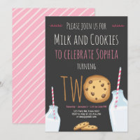 Milch und Cookies Girl Pink am zweiten Geburtstag