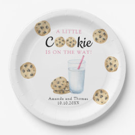 Milch und Cookies Mädchen Babydusche Pappteller