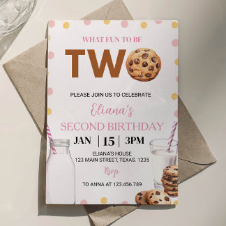 Milch und Cookies Mädchen zum Geburtstag Einladung