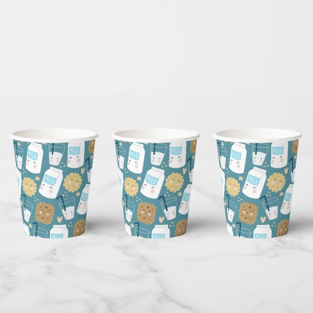 Milch und Cookies Papier Cups Pappbecher (Multi)