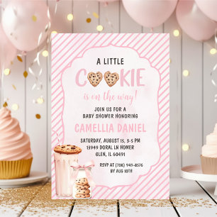 Milch und Cookies Pink Baby Girl Shower Party Einladung