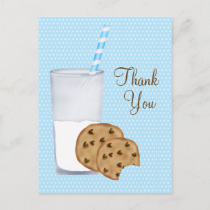 Milch und Cookies Postkarte