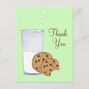 Milch und Cookies Postkarte