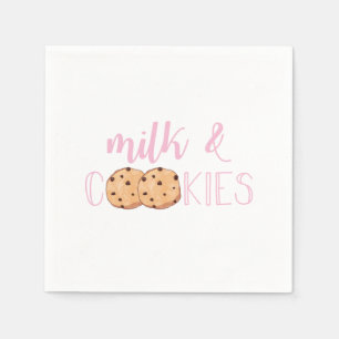 Milch und Cookies Rosa Geburtstagsparty Serviette