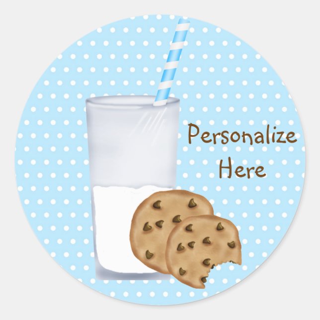 Milch und Cookies Runder Aufkleber (Vorderseite)