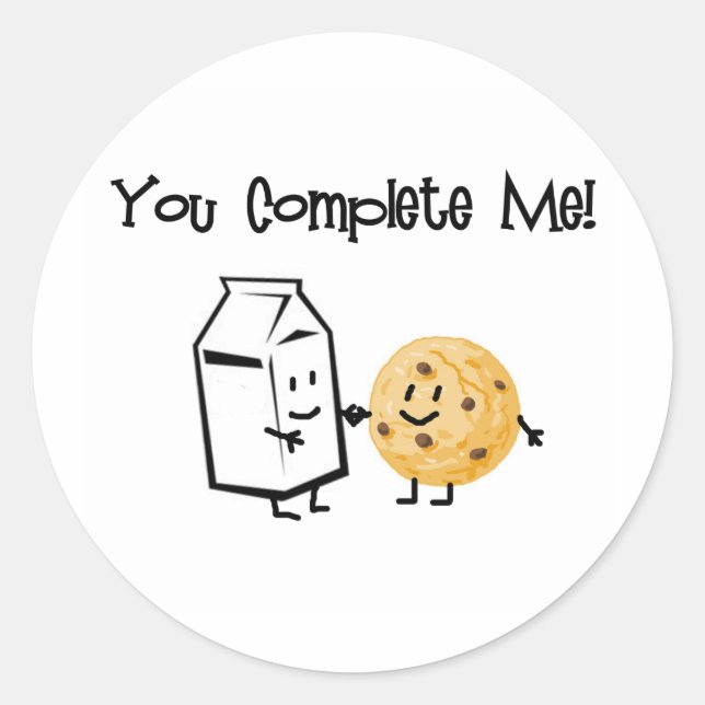 Milch und Cookies Runder Aufkleber (Vorderseite)